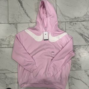 NWT Nike Womens NSW Pink Swoosh Oversized Fleece Hoodie Multi Size FJ8572-695